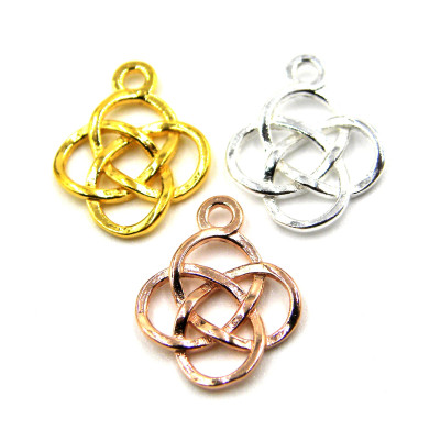 15 mm Sterling Silver 925 Celtic Charm Pendant (in SIlver, 18 K rose gold plated and 24 K Yellow gold plated)