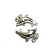 15 mm Dolphin - Alloy Charm With Open Jump Ring (2 pc.) - Silver Plated