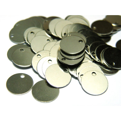 10 mm Medium Round Brass (Platinum Silver) Stamping Blanks Disc Charms (10 pc.)