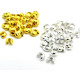 3mm Crimp Cover Perlen für Quetschperlen - Vergoldet oder versilbert (10 oder 50 Stk.)