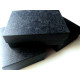 8.9x6.1x2.8cm (3.5x2.4x1.1 inch) Medium Deep Grey/Black Cardboard Jewellery Gift Box - Plain with Leather Motif (1 pc)