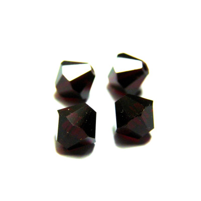 6 mm Czech MC Faceted Glass Bicone Beads - Garnet Red