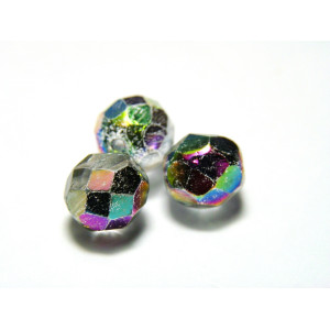 8 mm Round Faceted Fire-polished Czech Glass Beads...
