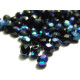 4 mm Round Faceted Fire-polished Czech Glass Beads - Black AB