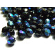 4 mm Round Faceted Fire-polished Czech Glass Beads - Black AB