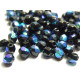 4 mm Round Faceted Fire-polished Czech Glass Beads - Black AB
