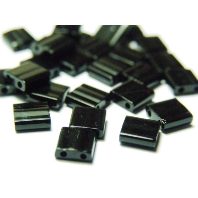 10 g Miyuki Tila Beads 5 x 5mm - Black (401)