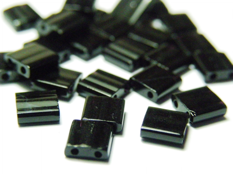 10 g  Miyuki Tila Perlen 5 x 5mm - Schwarz (401)