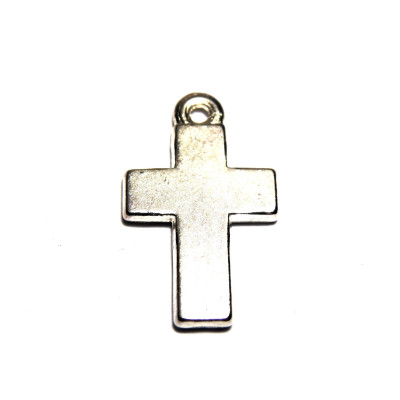 24 mm Einfaches Kreuz Charm/Anhänger- Silber - 2, 10 oder 30 Stück