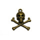 25 mm Large Skull and Crossbone Charm, Skull Pendant - Various Colours - 2 pc (1 Pair)