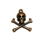 25 mm Large Skull and Crossbone Charm, Skull Pendant - Various Colours - 2 pc (1 Pair)