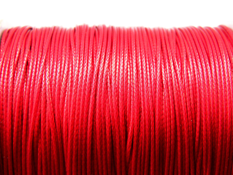 0.5 mm - 24 GA - Thin Korean Waxed Cord - 5 m (16.4 ft) - Fire Brick Red - Jewellery Cord