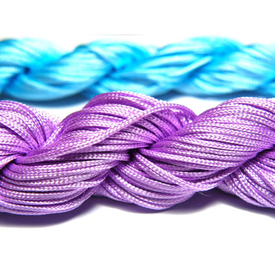 28 m (30 Yd) Nylon Macramé Cord, Macrame Jewelry Cord, Braided Nylon Yarn for Shamballa Bracelets - 0.8 mm - Lilac