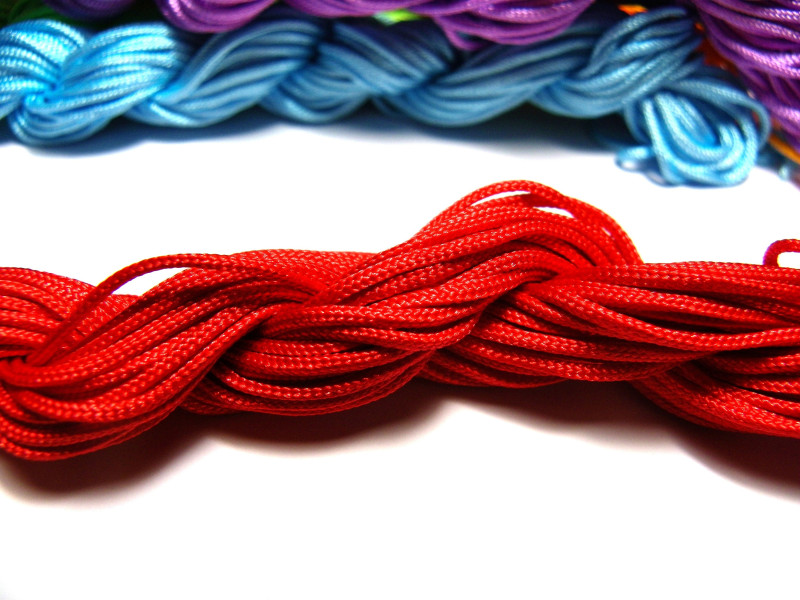 1x 28m Makramee Nylongarn 1mm - Rot