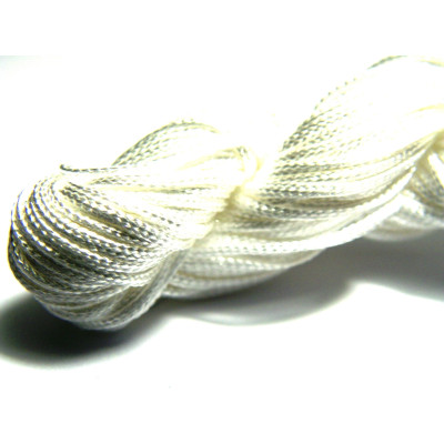 28m (30 Yd) Nylon Macramé Cord, Macrame Jewelry Cord, Braided Nylon Cord for Shamballa Bracelets - 0.8 mm - White 28m (30 Yd) Nylon Macramé Cord, Macrame Jewelry Cord, Braided Nylon Cord for Shamballa Bracelets - 0.8 mm - White