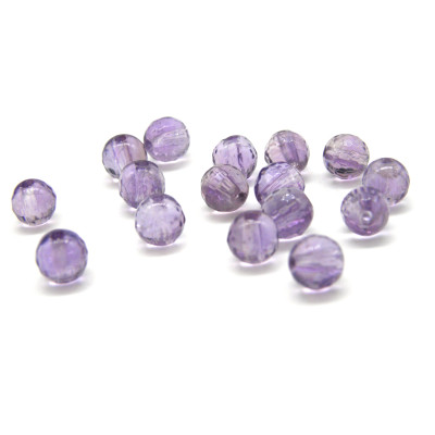 Runde facettierte Amethystperlen 6mm - Klasse A