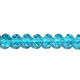 6 mm Faceted Flat Round Glass Beads (Rondelle Beads) - Capri Blue