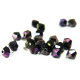 4 mm Tschechische MC Doppelkegelperlen, facettierte böhmische Kristallperlen - Jet Purple Iris (24 od. 48 Stk.)