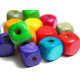 10 x 10 mm Wooden Cube Beads, Large Wooden Cubes - Mixed Colours or Black - 50 pc.