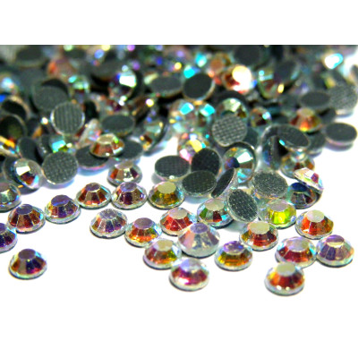 100x Grade A Glas Bügelstrass 3.5mm - Crystal AB