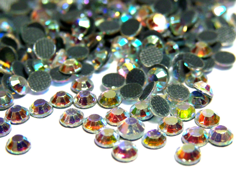 100x Grade A Glas Bügelstrass 3.5mm - Crystal AB