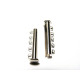 30 mm Silver-plated Magnetic Slide Lock Clasp, Cylindrical 5-Row Sliding Clasp - 5 pc