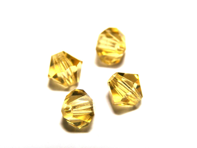 6 mm Czech MC Faceted Glass Bicone Beads - Light Colorado Topaz