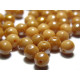 6 mm Traditional Round Czech Pressed Glass Beads - Light Brown Lustre