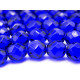 8 mm Round Faceted Fire-polished Czech Glass Beads (25 pc.) - Cobalt