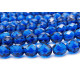 8 mm Round Faceted Fire-polished Czech Glass Beads (25 pc.) - Capri Blue