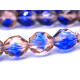 8 mm Round Faceted Fire-polished Czech Glass Beads - Blue/Pink - 25 pc