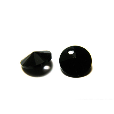 8 mm Swarovski® 6428 Rivoli Pendant- Genuine Austrian Crystal - Jet Black (5 Pc.)