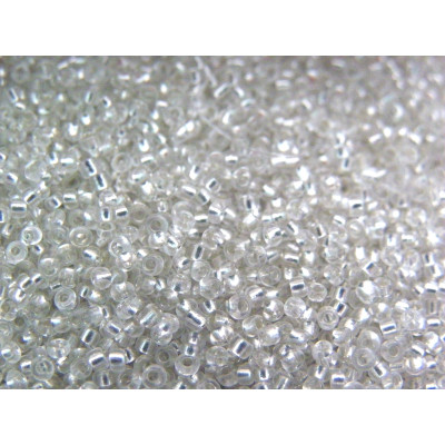 11/0 (2 mm) Round Glass Seed Beads - Crystal Silver Lined - 15 g or 50 g