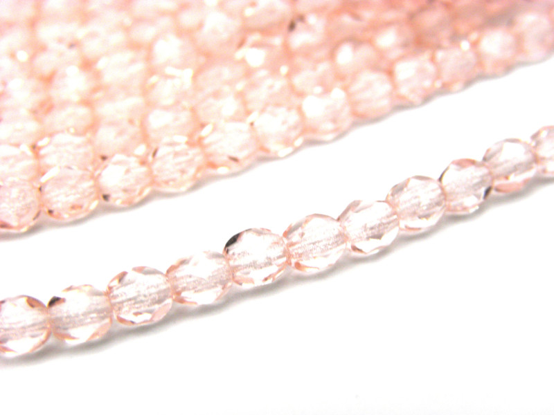 Kleine runde feuerpolierte Perlen - 4 mm - Rosaline - 50 Stück