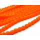 4 mm Round Faceted Fire-polished Czech Glass Beads (50 pc.) - Opaque Orange