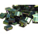 5 mm Miyuki Tila Beads, 2-hole Square Beads, Japanese Glass Beads - Metallic Green Iris TL 468 - 11 g (approx. 125 Beads)