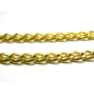 Goldfarbene gedrehte Ankerkette aus Aluminium (gewellte) 7 x 6 mm (5 Meter)