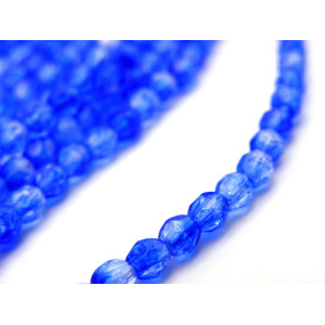 4 mm Round Faceted Fire-polished Czech Glass Beads...