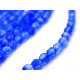 4 mm Round Faceted Fire-polished Czech Glass Beads -  Surf Up Blue/Crystal (50 pc.)