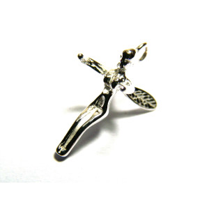 3D Solid Sterling Silver 925 Fairy Charm 18 mm 3D Solid Sterling Silver 925 Fairy Charm 18 mm