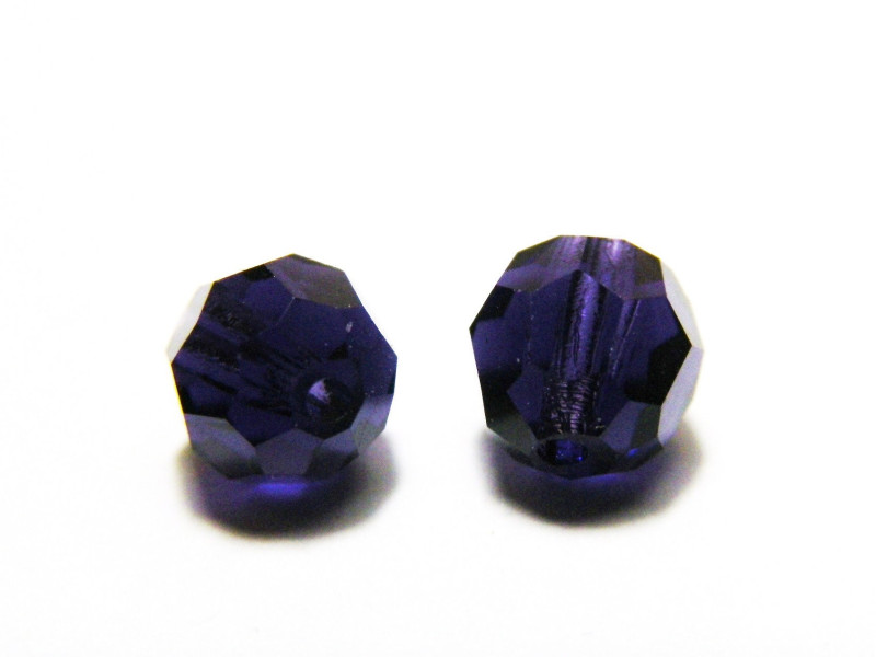 Tschechische Runde Facettierte Kristallperlen 6 mm - Tanzanite - 10 St.