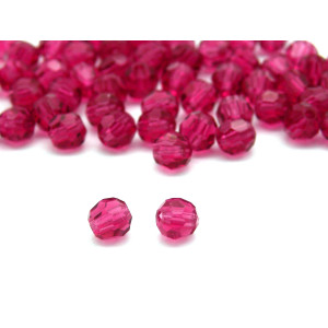 4 mm Czech MC Round Faceted Crystal Beads - Fuchsi... 4 mm Czech MC Round Faceted Crystal Beads - Fuchsi...