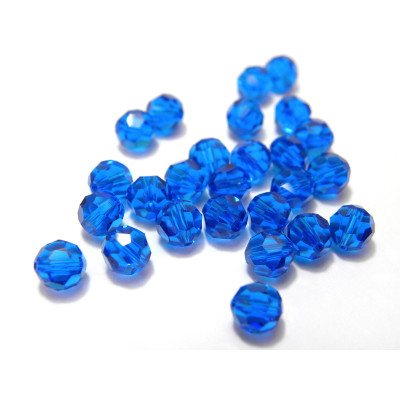 6 mm Swarovski® 5000 Faceted Round Beads (10 pc.) - Capri Blue - Genuine Austrian Crystal
