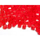 4 mm Czech MC Small Faceted Glass Bicone Beads - Light Siam Red