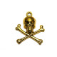 25 mm Large Skull and Crossbone Charm, Skull Pendant - Various Colours - 2 pc (1 Pair)