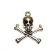 25 mm Large Skull and Crossbone Charm, Skull Pendant - Various Colours - 2 pc (1 Pair)