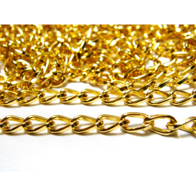 Gedrehte Ankerkette aus Aluminium 5x9 mm (5 Meter) - Gold, Hellgold oder Silber