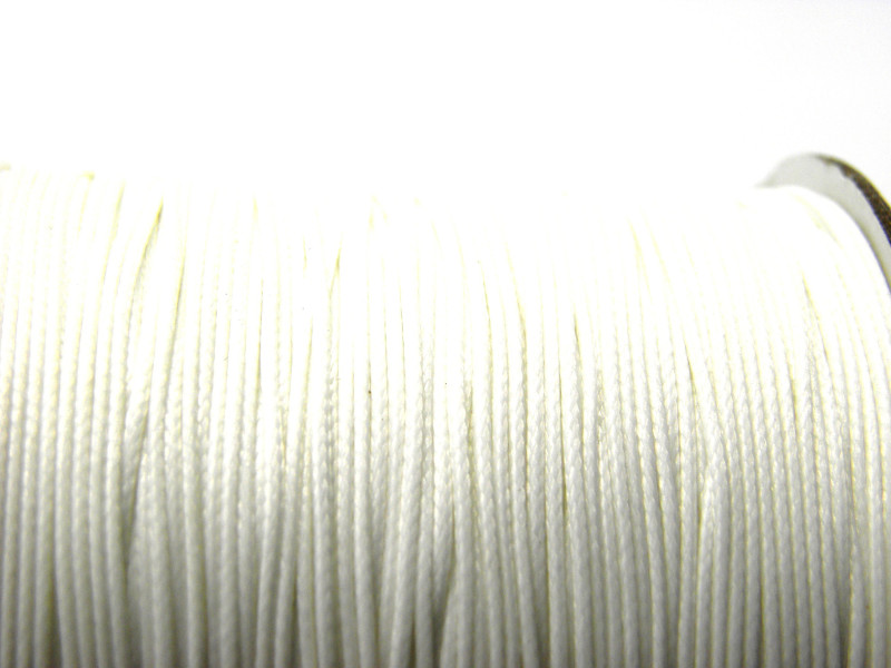0.5 mm - 24 GA - Thin Korean Waxed Cord - 5 m (16.4 ft) - Ivory White - Jewellery Cord