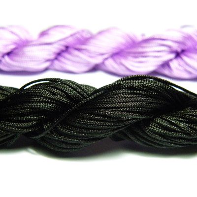 0.8 mm Nylon Macramé Cord, Braided Nylon Jewelry Cord - Black - 28m (30 Yd) 0.8 mm Nylon Macramé Cord, Braided Nylon Jewelry Cord - Black - 28m (30 Yd)