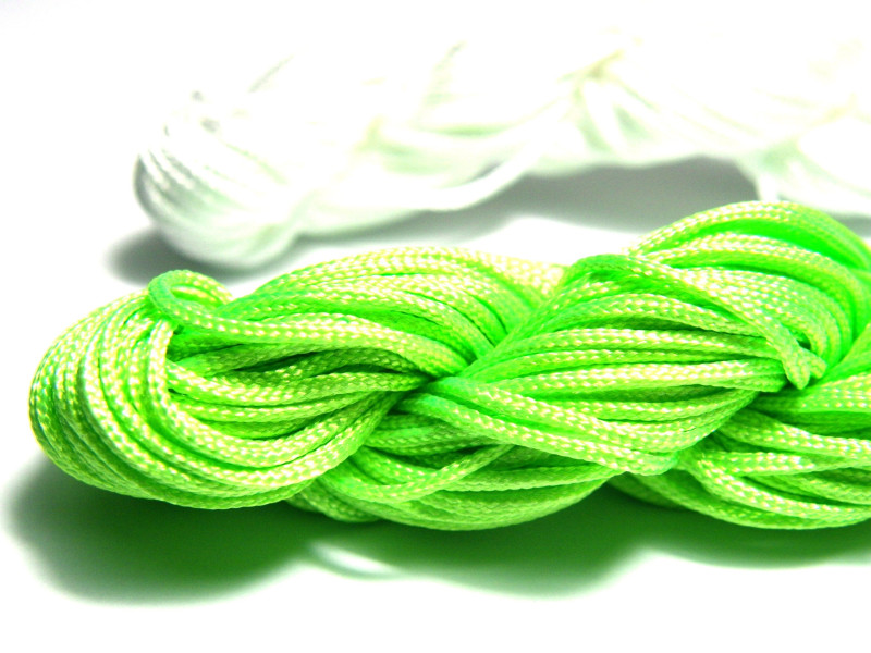 1x 28m Dickes Makramee Nylongarn 2mm Neongrün